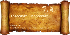 Tamaskó Manassé névjegykártya